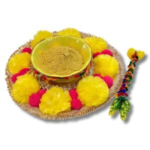 Haldi Plate with Flower Border and 1 stick