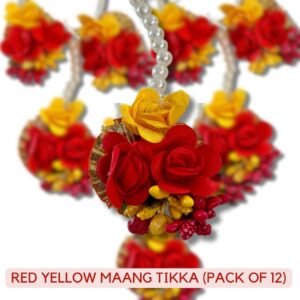 Red Yellow maang Tikka (Pack of 12)