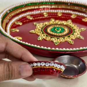 With Wati Thali Red Decorated