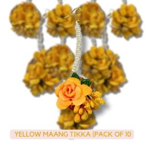 Yellow maang Tikka Single flower (Pack of 10)
