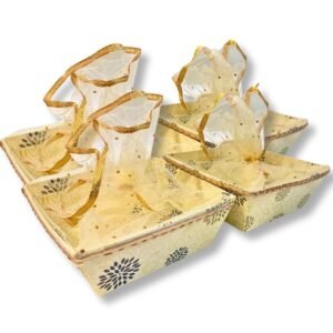 Net Dry fruit Gift Basket Cream Colour (Pack of 4)