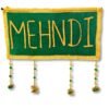MEHENDI Banner Green and Yellow Velvet