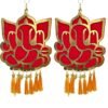 Ganesh Red Wall Hanging MDF (Pack of 2)