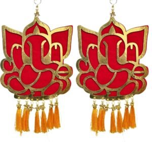 Ganesh Red Wall Hanging MDF (Pack of 2)