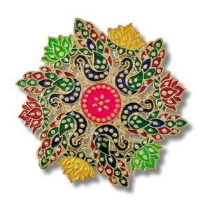 Readymade Rangoli Mat for Diwali Decoration Mor Meenakari