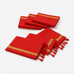 Red Cotton Uparna / Angavastram for Groom – Pack of 6
