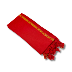 Red Cotton Uparna / Angavastram for Groom Wedding Rituals