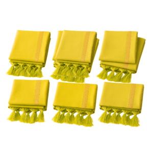 Yellow Cotton Uparna / Angavastram for Wedding Rituals – Pack of 6