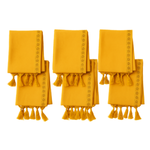 Orange Cotton Uparna / Angavastram for Groom Wedding Rituals – Pack of 6