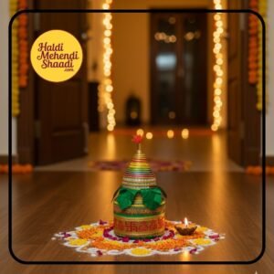 Decorated Nariyal for Rukhawat Sakharpuda