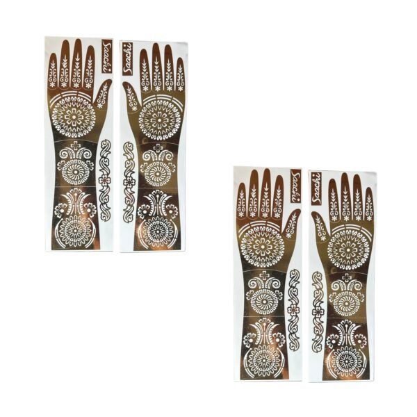 Full hand mehendi sticker stencil
