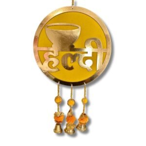 Haldi MDF Round Hanging with Pom-Bell Tassels – Shaadi Wala Ghar Decor