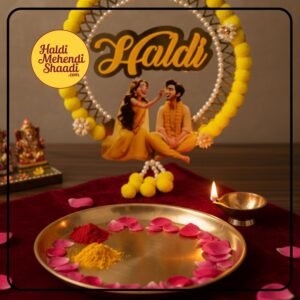 Haldi decor items for backdrop props