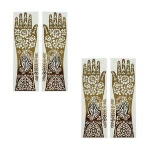 Full-Hand Mehendi Stencil Set (Pack of 2 Pairs) – DIY Bridal & Guest Use