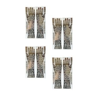 Full-Hand Mehendi Stencil Set (Pack of 4 Pairs) – Floral Wedding Designs