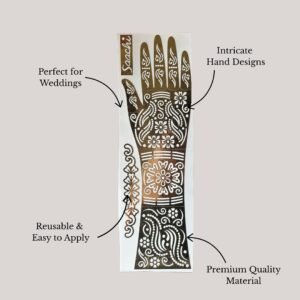 Small fine design full hand mehendi sticker for women shaadi