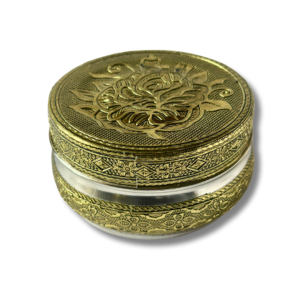 Golden Decorated Steel Box for Wedding Return Gifts, Pooja & Mithai
