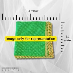 HALDI MEHENDI SHAADI Women's Chunri Net Stone Work Shimmer Lace Dupatta | Dulhan Bride Wedding, Mata Rani Chowki (2.05 meters) (Green) - PT03