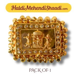 HALDI MEHENDI SHAADI Antique Gold Metal Gift Box | Jewellery Box Organizer for Women for Trinkets, Gold Coin, Cash, Return Gift, Shagun, Trousseau, Vanity Kit, Pooja Storage (Small, 1, count) - PT02