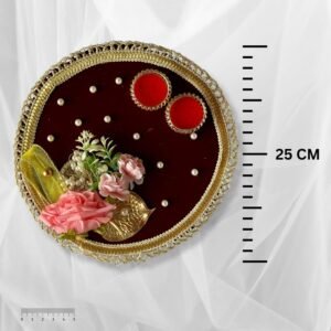 HALDI MEHENDI SHAADI Ring Plate for Engagement ceremony, Ring Holder, Ring Platter, Ring Ceremony Decorations, Ring Tray (Maroon) - PT01