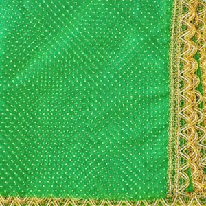 HALDI MEHENDI SHAADI Women's Chunri Net Stone Work Shimmer Lace Dupatta | Dulhan Bride Wedding, Mata Rani Chowki (2.05 meters) (Green) - PT02