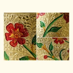 HALDI MEHENDI SHAADI Meenakari Brass Glass for Royal Dinner, Bhagwan ka Prasad in Diwali Home Decoration, Pooja ke Bartan - PT01