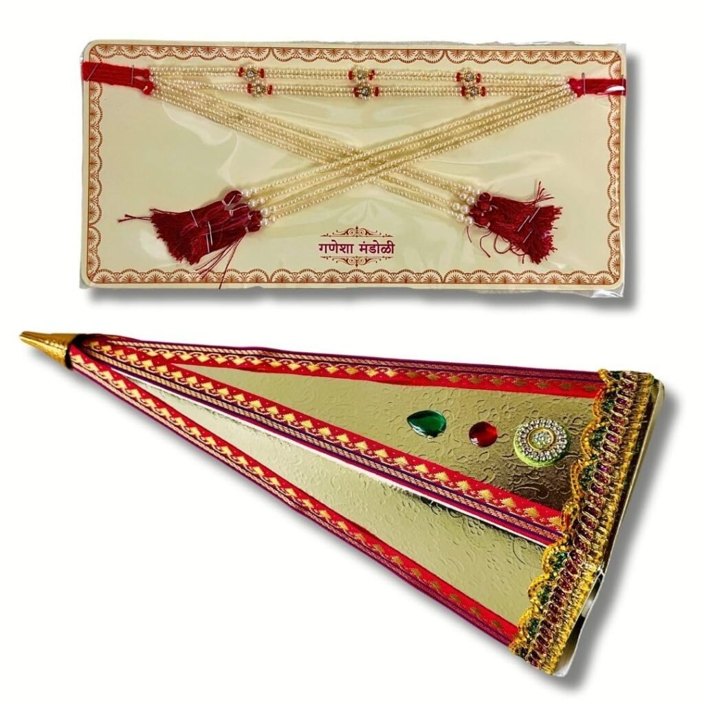 2 Mundavali + 1 Sakharpuda Cone (Gift Packing Cone) Combo for Ceremony Bride and Groom Maharashtrian Marriage - EN15