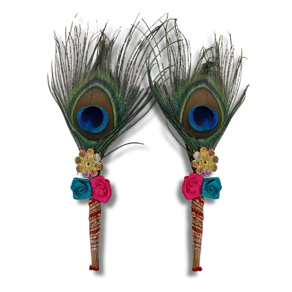 Mor Pankh Tilak Stick for Tilak Function/Engagement/Grah Pravesh/Haldi Kumkum/Baraat Swagat/Wedding/Pooja - Pack of 2 - EN17B