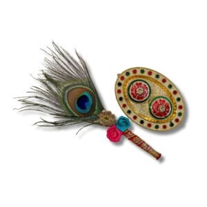 Haldi Kumkum Set + 1 Mor Pankh Tilak Tika Stick with Free Haldi Kumkum | All in one Gift for Weddings, Pooja Functions | Traditional Meenakari - EN18