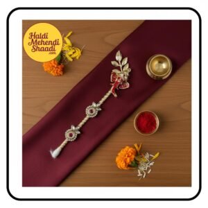 1 pc Ganesh Decorated Bamboo Tilak Stick for Tilak Function,Engagement,Grah Pravesh,Haldi Kumkum,Baraat Swagat,Wedding (Pooja Decor, Wooden) Kankotri Lekhan Stick - EN23A