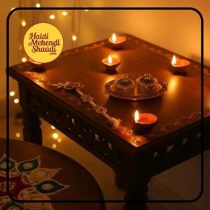 Haldi Kumkum Set + Ganesh Decorated Bamboo Tilak Stick for Tilak Function,Engagement,Grah Pravesh,Haldi Kumkum,Baraat Swagat,Wedding (Pooja Decor, Wooden) Kankotri Lekhan Stick - EN23C