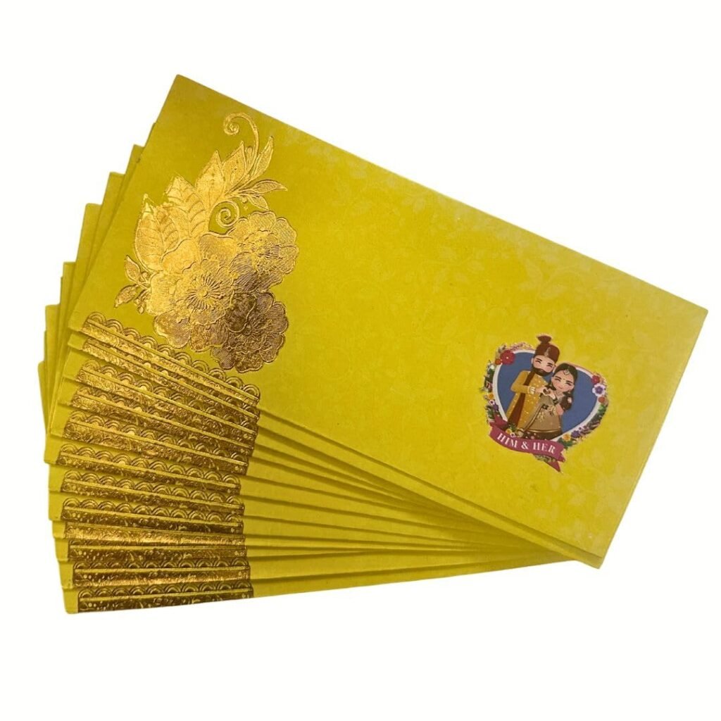 Envelope + Sticker | Custom Photo & Text Sticker, Shagun,Money,Gift Envelope,Cover,Lifafa (Pack of 12) - EN6