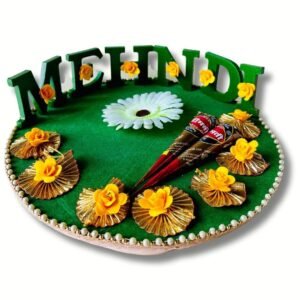 Decorated Mehendi Board with Free Mehendi Cones (2) for Bride and Groom Wedding - HA14