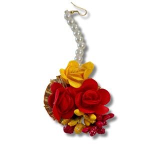 Red Yellow Maang Tikka (Pack of 12) | Haldi Ceremony Women Accessories Decoration Ideas for Home Wedding - HA27