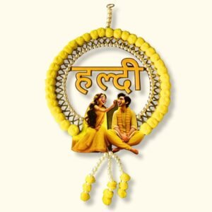 Haldi Hindi Hanging Board Banner for DIY Wedding Ceremonies Decoration Items | Backdrop Stage Prop for Photoshoot (Haldi Hindi) - HA43I