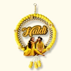 Haldi Hanging Board Banner for DIY Wedding Ceremonies Decoration Items | Backdrop Stage Prop for Photoshoot (Haldi English) - HA43K