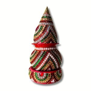 Decorated Mangal Kalash Heavy Acrylic | Indian Kalash Lota for Vastu Puja | Decoration for Pooja Wedding Essential - HA5