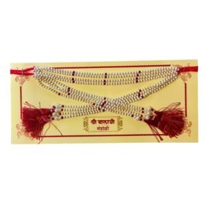 Traditional Maharashtrian Mundavalya for Wedding (Pack of 2) | Pearl & Golden Beaded Mandodi for Bride & Groom | Wedding, Haldi & Shaadi Ceremony Essentials - HA50